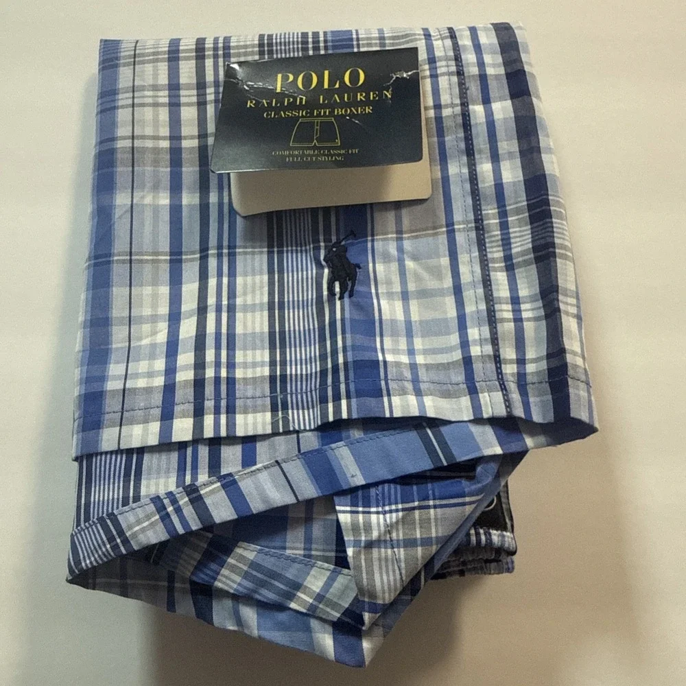 Polo Ralph Lauren Mens Classic Fit Plaid 100% Cotton Size XL Woven Boxer Shorts